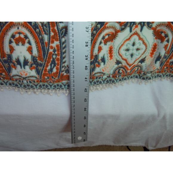 Old Navy Boho Mini Dress Paisley Peasant Short Sleeves‎ Tassels Size 22/24 Plus - Picture 7 of 15